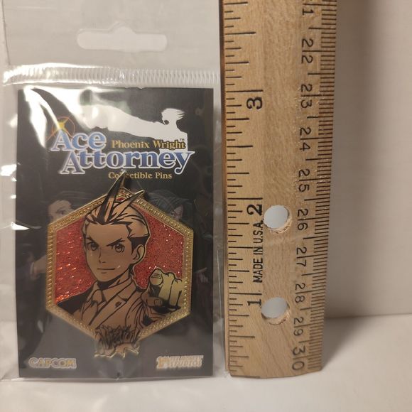 Ace Attorney Phoenix Wright Apollo Justice Golden Series Enamel Pin Collectible - Picture 3 of 3